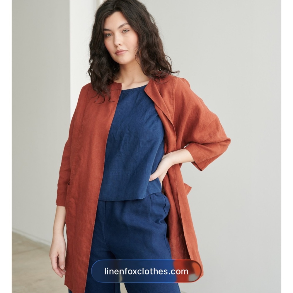 Linenfox Linen Jacket - Juniper
